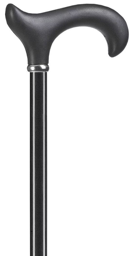 OSSENBERG Metallstock schwarz, 75-96cm, bis 100kg, Derbygriff schwarz (1 Stk)