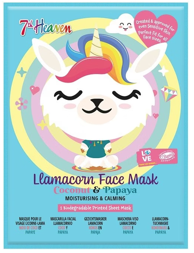 7th Heaven Llamacorn Sheet Face Mask Skincare für Kinder ab 8 (1 Stk)