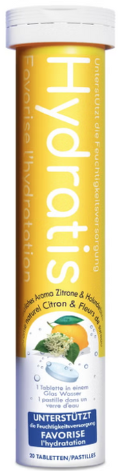 Hydratis Brausetabletten Zitrone & Holunderblüte (20 Stk)