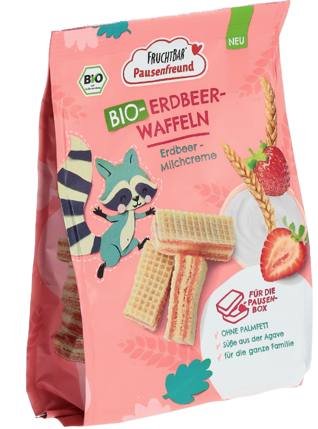 FRUCHTBAR Bio-Erdbeerwaffeln mit Milchcreme (100g)