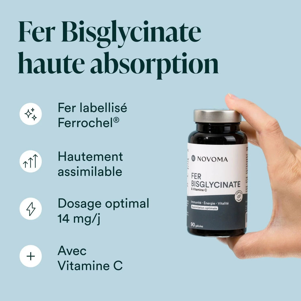 NOVOMA Eisen-Bisglycinat Kapseln (90 Stk)