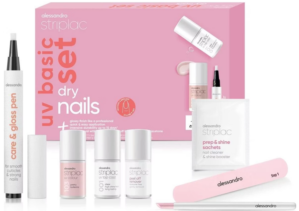 alessandro Striplac UV Basic Set + Colour Dry Nails (16-teilig)