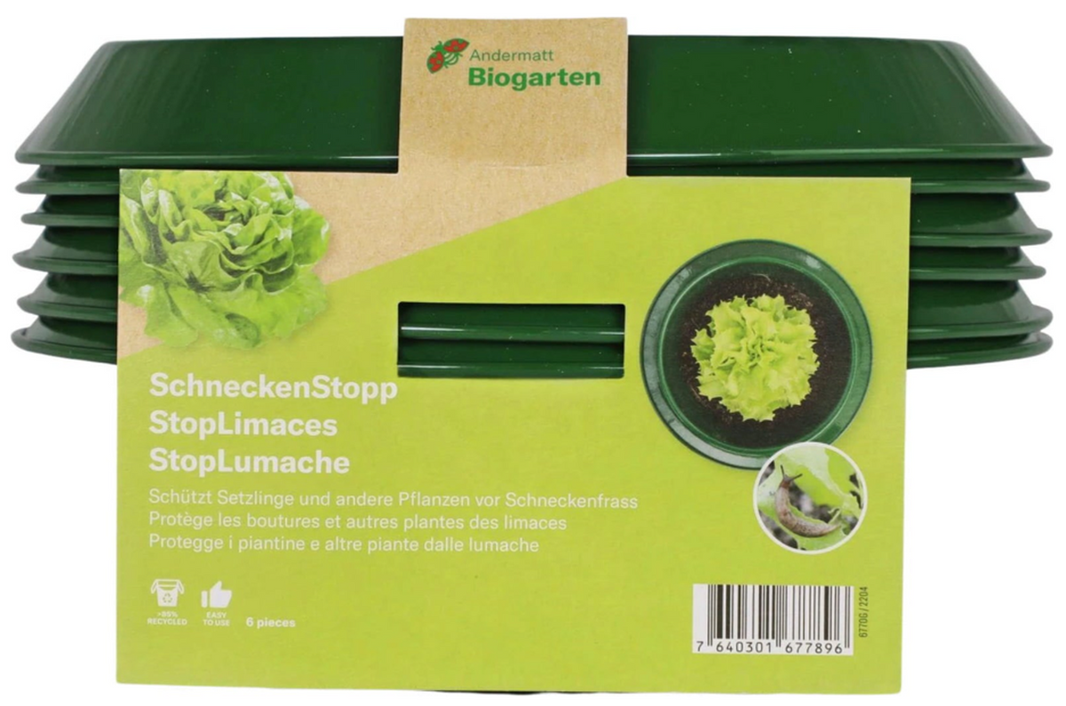 Andermatt Biogarten SchneckenStopp FE grün klein, unterer Durchmesser 13cm (6 Stk)