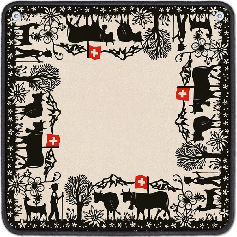 Jassteppich Schweizer Scherenschnitt 65x65cm (1 Stk)