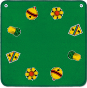 Jassteppich grün mit deutschen Motiven 65x65cm (1 Stk)