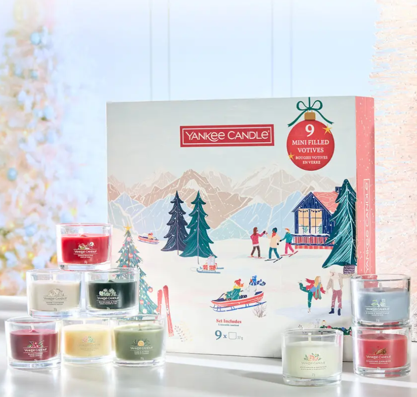 Yankee Candle Après Ski, 9 Filled Glasvotivkerzen, Geschenkset (9-teilig)