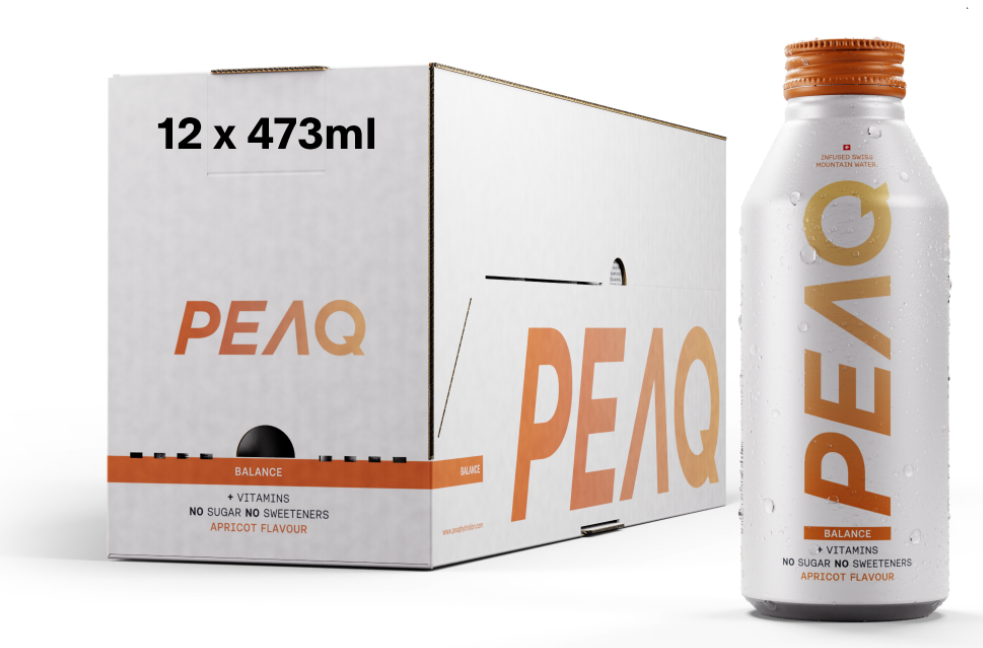PEAQ Balance Apricot Aluminum Bottle (12x473ml)