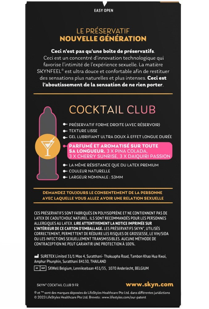 Manix Skyn Cocktail Club, latexfreier Kondom-Mix (9 Stk)