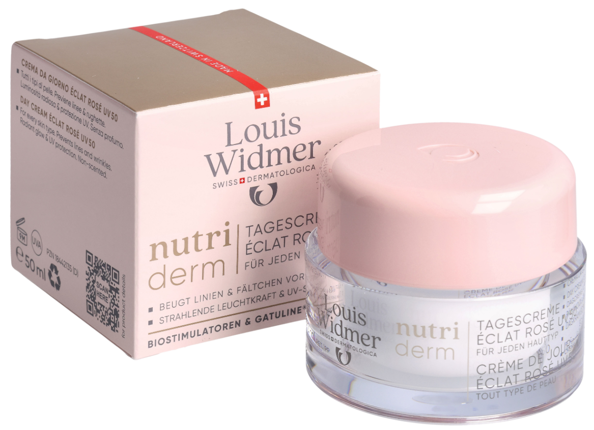 Louis Widmer Nutriderm Tagescreme Éclat Rosé UV50 unparfümiert (50ml)