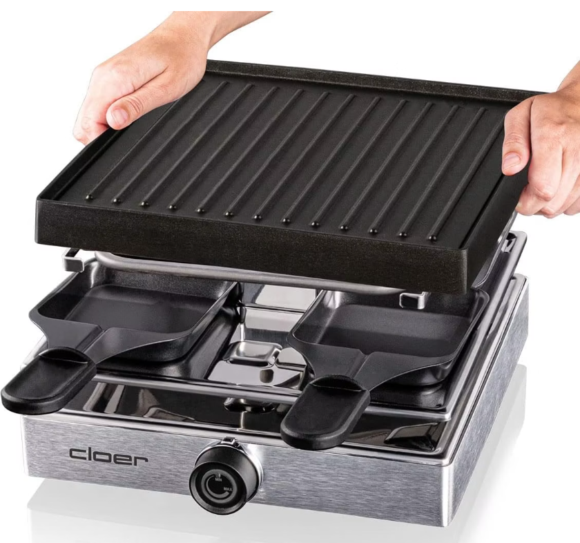 Cloer Raclettegrill mit 4 Pfännchen, 21x21cm (1 Stk)