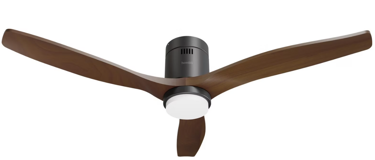hombli Smart Ceiling Deckenventilator mit LED, black/dark wood, 132x132cm (1 Stk)