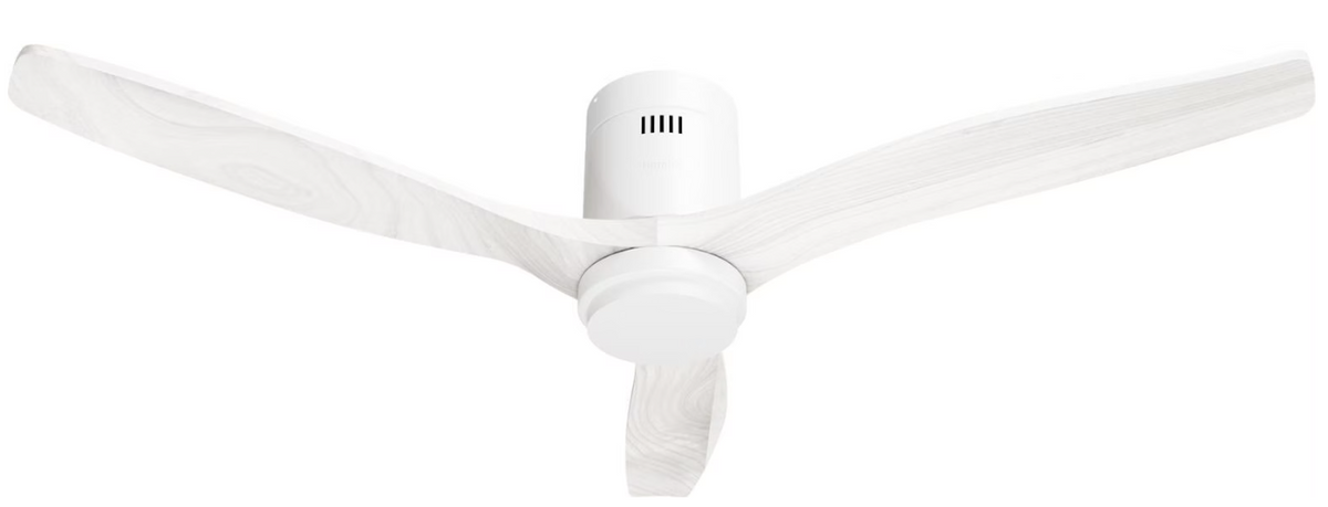 hombli Smart Ceiling Deckenventilator mit LED, white/white wood, 132x132cm (1 Stk)
