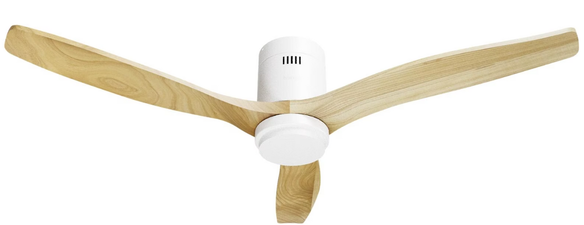 hombli Smart Ceiling Deckenventilator mit LED, white/light wood, 132x132cm (1 Stk)