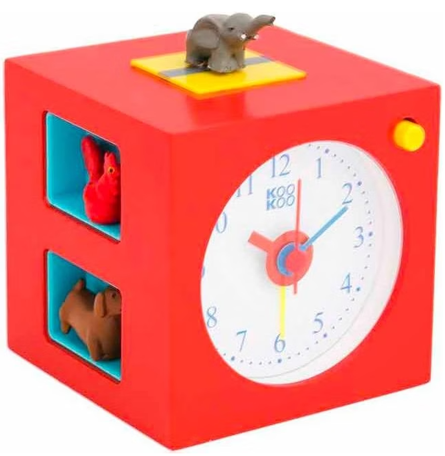 Kookoo KidsAlarm rot, Kinderwecker mit Tierstimmen, 9x9x9cm (1 Stk)