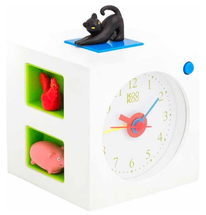 Kookoo KidsAlarm weiss, Kinderwecker mit Tierstimmen, 9x9x9cm (1 Stk)