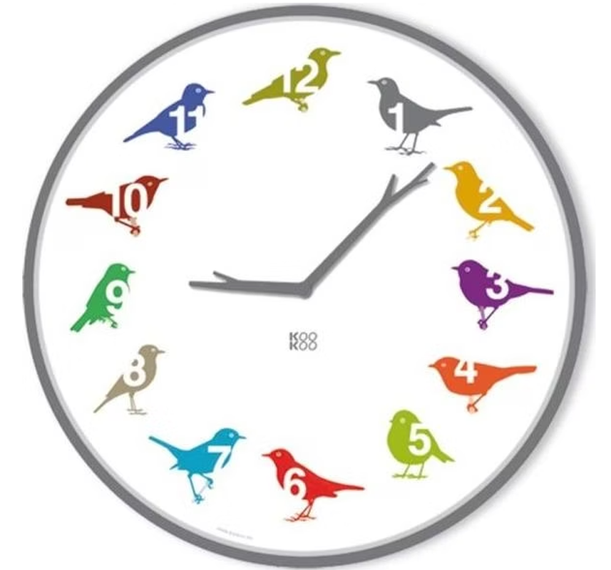 Kookoo Singvögel-Uhr UltraFlat Color, Durchmesser 34cm (1 Stk)