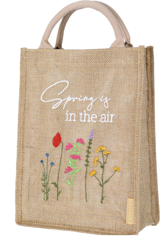 Papierdrachen Jutetasche Hello Sping, 25x21x15cm (1 Stk)