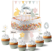 Papierdrachen Oster-Kuchenstecker Pastell Set (18-teilig)