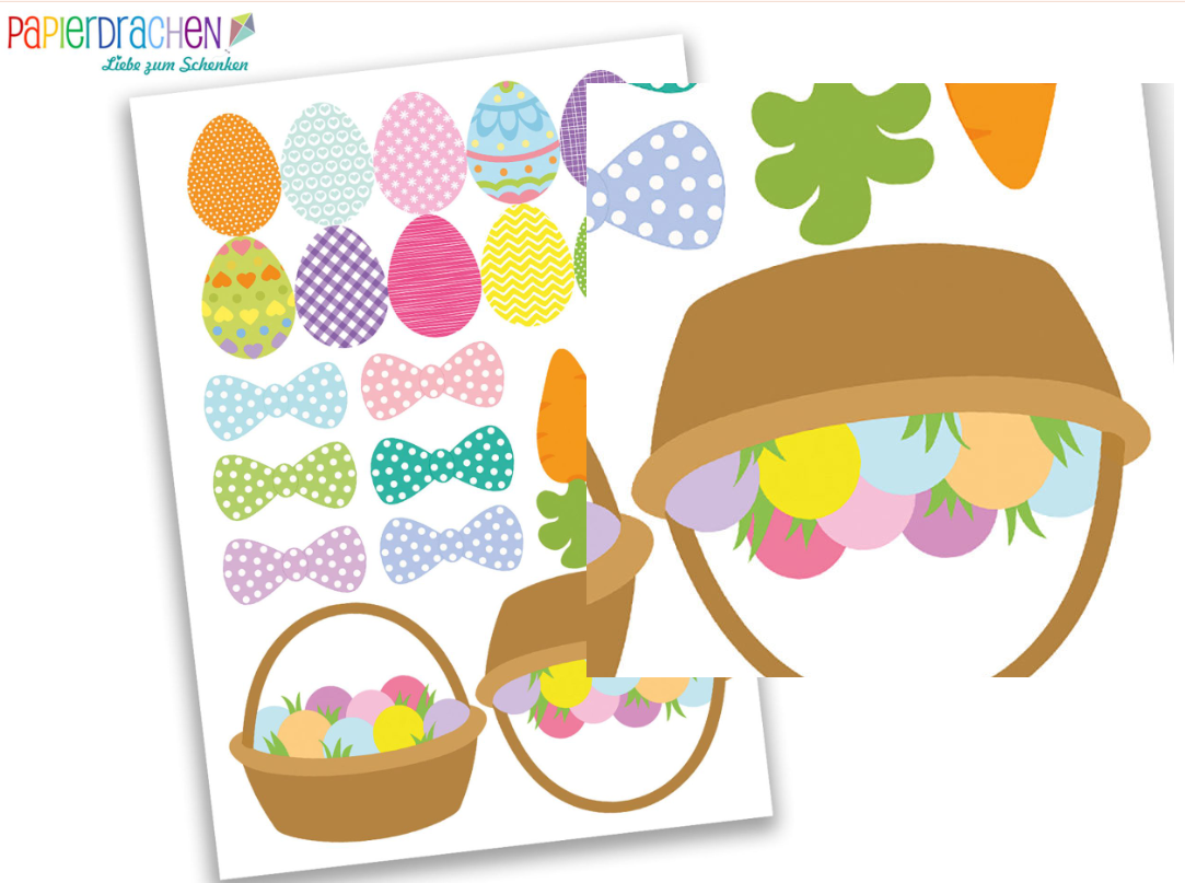 Papierdrachen DIY Osterhasentüten bunt (12 Stk)