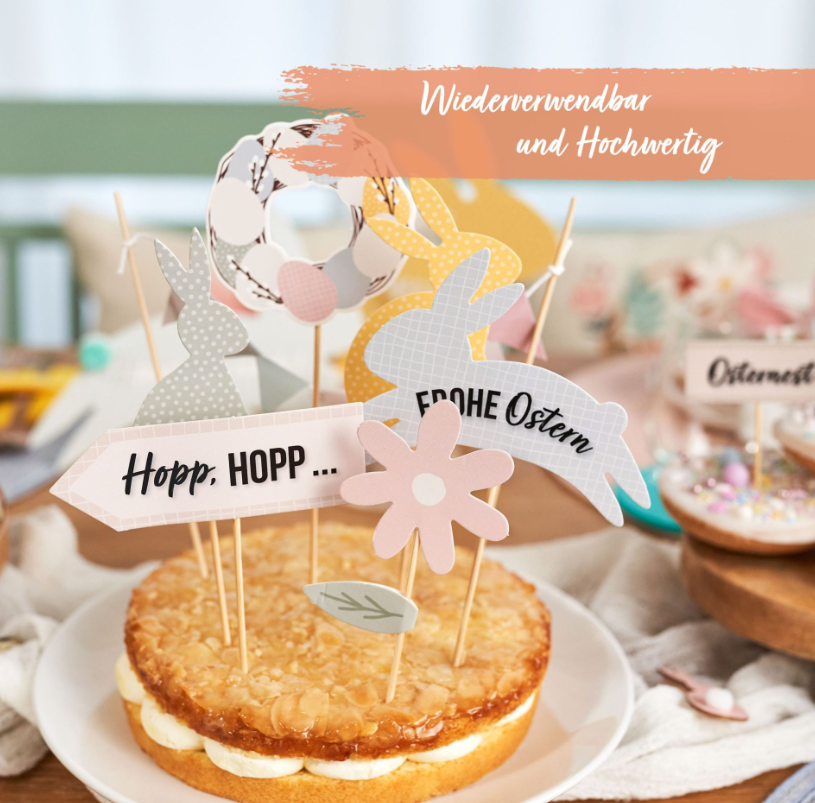 Papierdrachen Oster-Kuchenstecker Pastell Set (18-teilig)