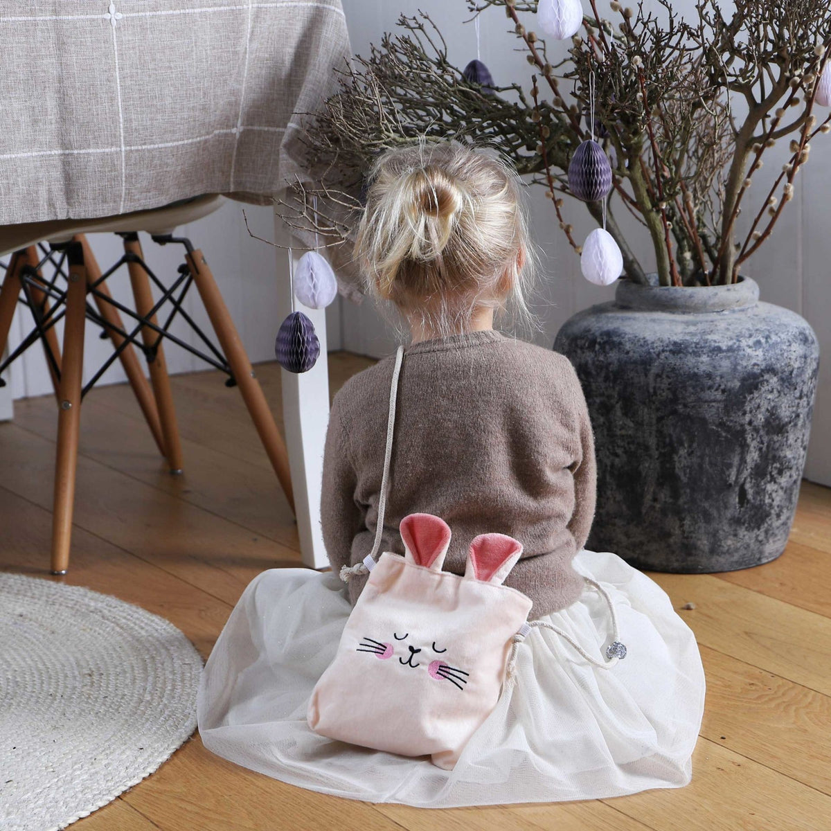 Papierdrachen Oster-Handtasche Hase rosa (1 Stk)
