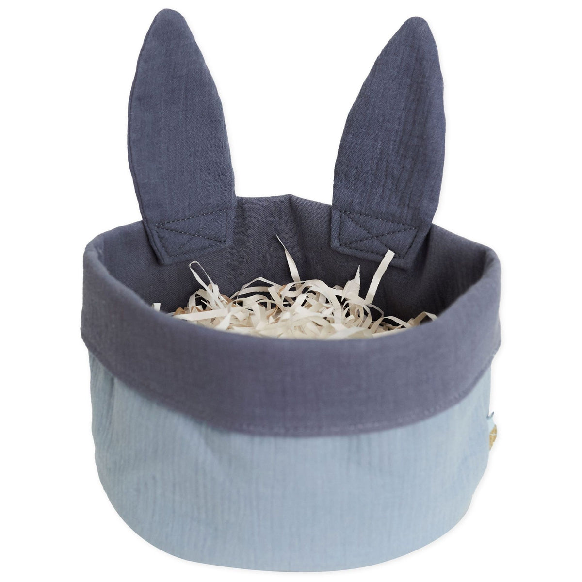 Papierdrachen Osternest mit Hasenohren Musselin graublau (1 Stk)