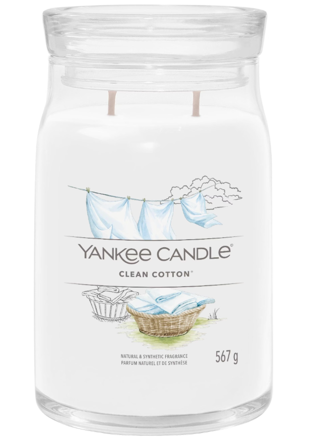 Yankee Candle Clean Cotton Duftkerze, 567g (1 Stk)