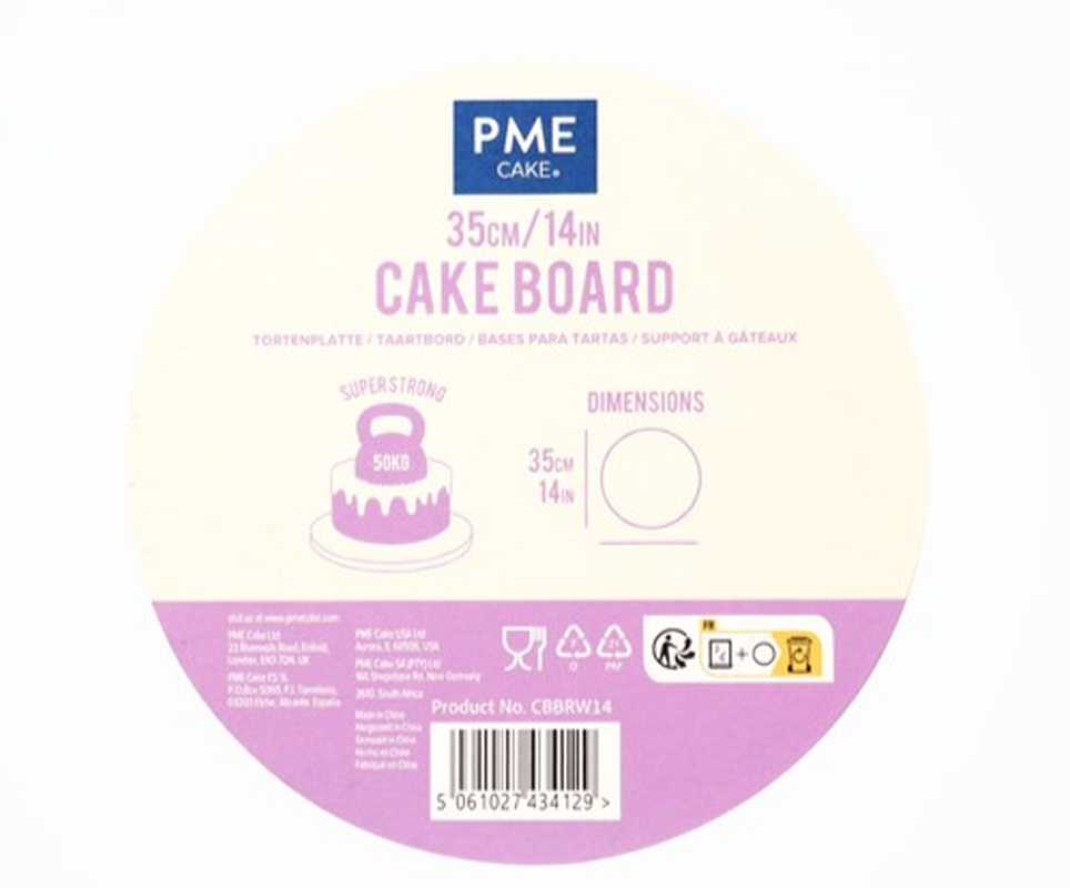 PME CAKE Runde Tortenplatte mit Profilrand, weiss, Durchmesser 35cm (1 Stk)