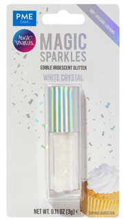 PME CAKE Magic Sparkles essbarer Glitzer, White Crystal (3g)