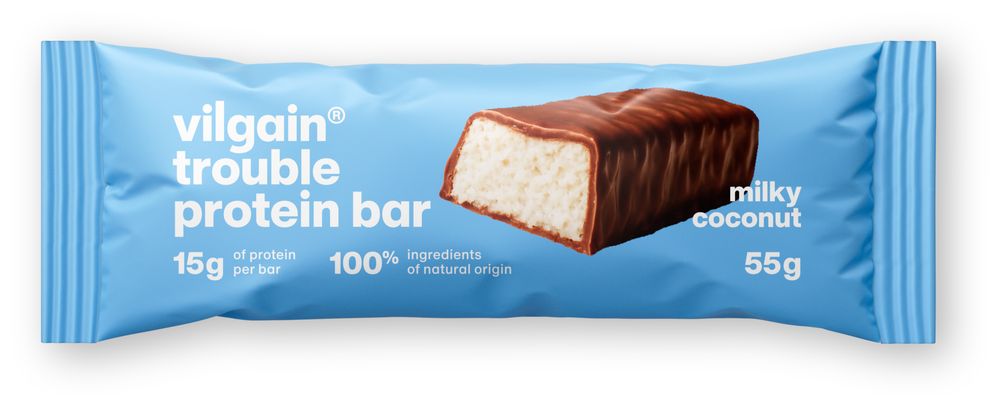 Vilgain Trouble Proteinriegel Kokosnuss mit Milchschokolade