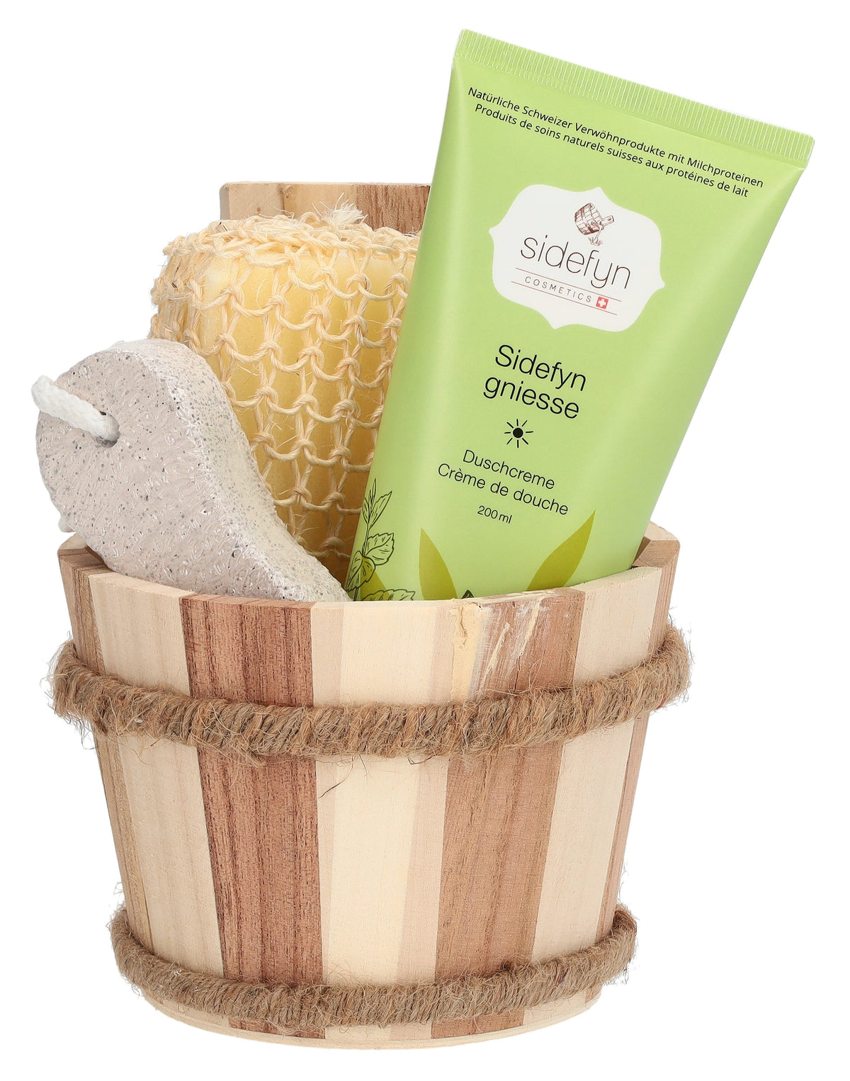 sidefyn Geschenkset Holzkübel Duschcreme Sidefyn gniesse (1 Stk)