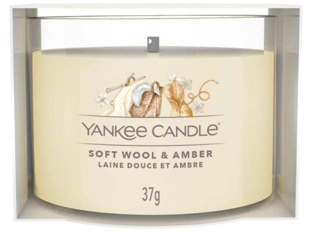 Yankee Candle Soft Wool & Amber gefüllte Votivkerze (37g)