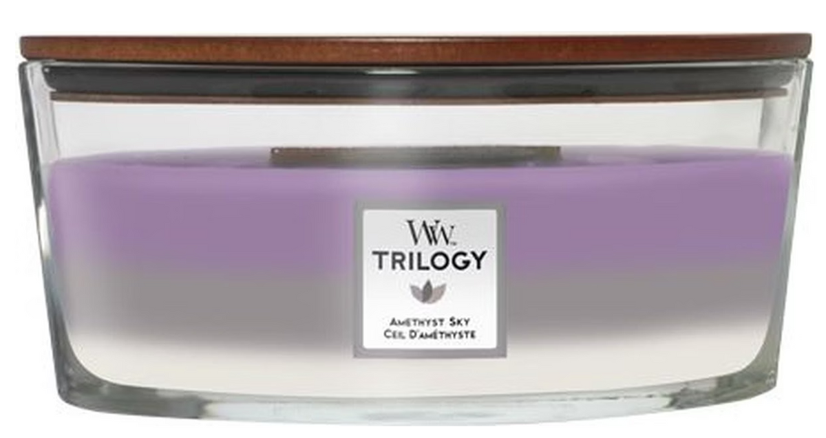 WoodWick Trilogy Ellipse Amethyst Sky Duftkerze (454g)