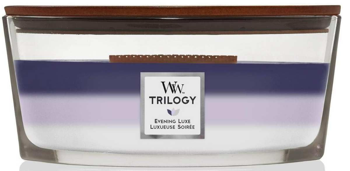 WoodWick Trilogy Ellipse Evening Luxe Duftkerze (454g)