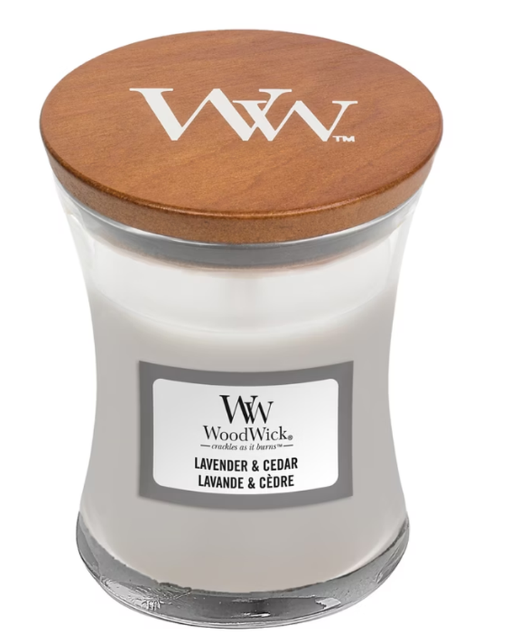 WoodWick Duftkerze Lavender & Cedar (85g)