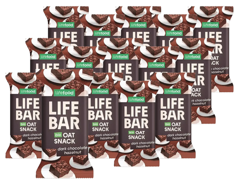 Lifefood Bio Lifebar Riegel Oat Snack Dark Chocolate Hazelnut (15x40g)
