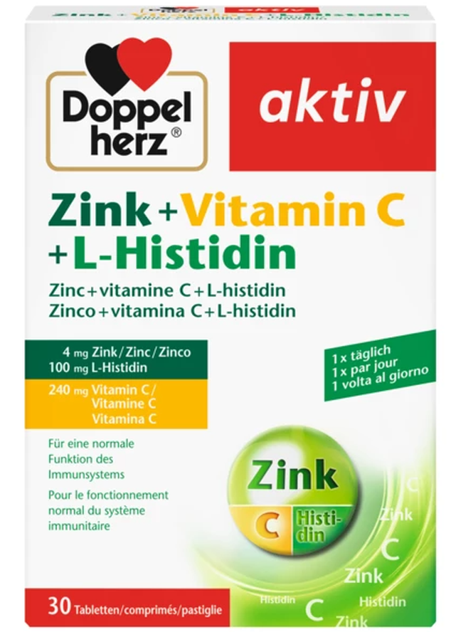 Doppelherz aktiv Zink + Vitamin C + L-Histidin Tabletten (30 Stk)