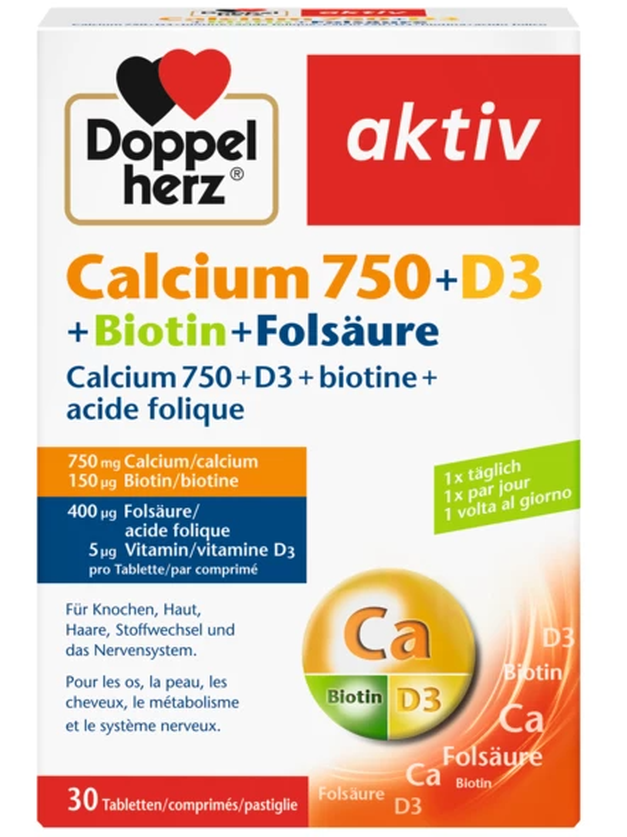 Doppelherz Calcium 750 + D3 Tabletten (30 Stk)
