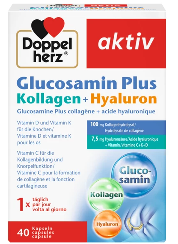 Doppelherz Glucosamin + Kollagen + Hyaluron Kapseln (40 Stk)