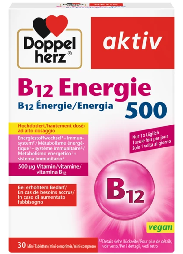 Doppelherz B12 Energie 500 Tabletten (30 Stk)