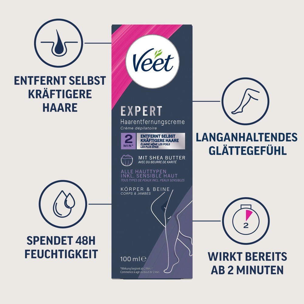 Veet EXPERT Haarentfernungscreme Körper & Beine (100ml)
