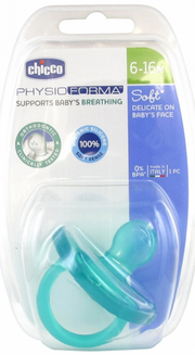 Chicco beruhigender Sauger physio soft Silikon blau 6-16m