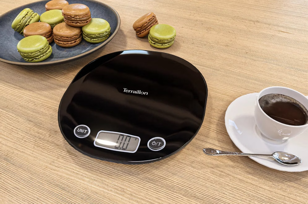 Terraillon Küchenwaage Macaron + Recycle, schwarz intensiv (1 Stk)