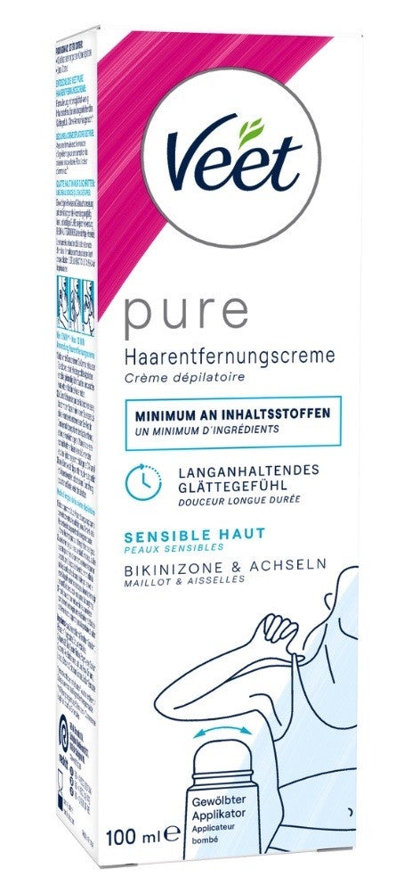 Veet Pure Enthaarungscreme Bikini & Achseln, sensible Haut (100ml)