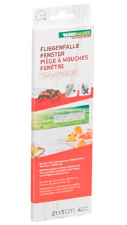 Windhager Fliegenfalle Fenster transparent 21x5cm (4 Stk)