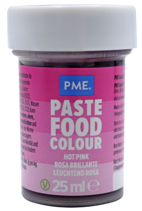 PME Cake Backfarbe Paste, Knallrosa (25g)