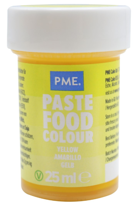 PME Cake Backfarbe Paste, gelb (25g)