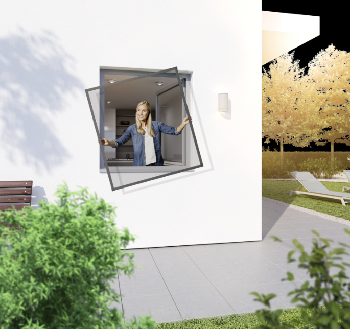 Windhager Insektenschutz Plus Rahmen Fenster, 100x120cm, anthrazit (1 Stk)