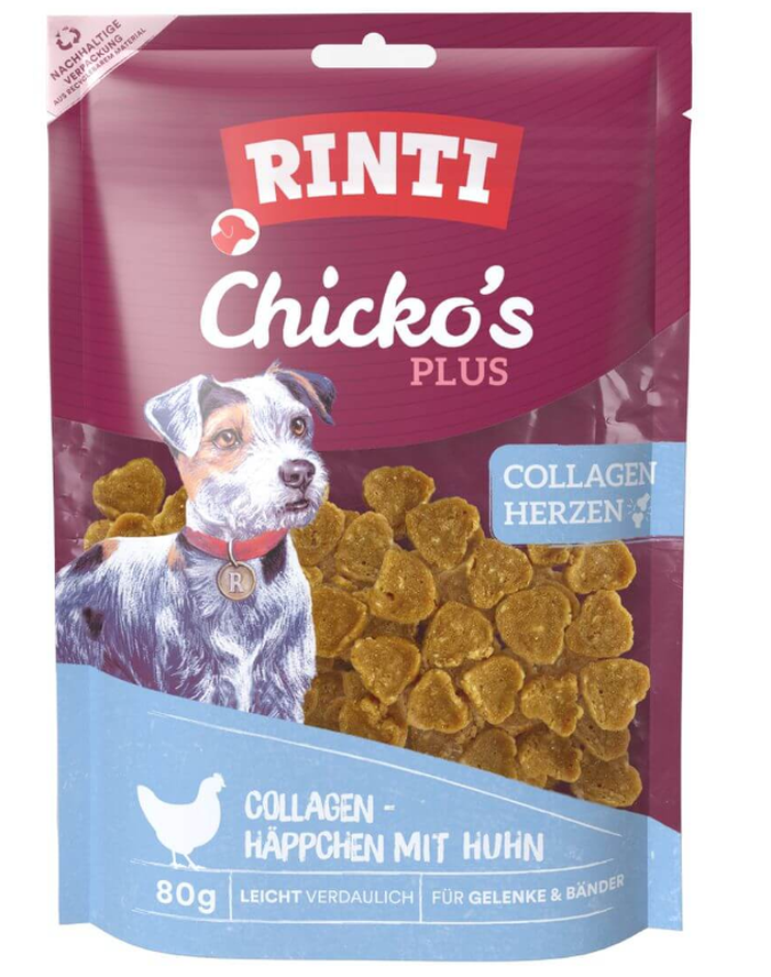 Rinti Chicko’s Plus Collagen Hearts Hundesnack (80g)