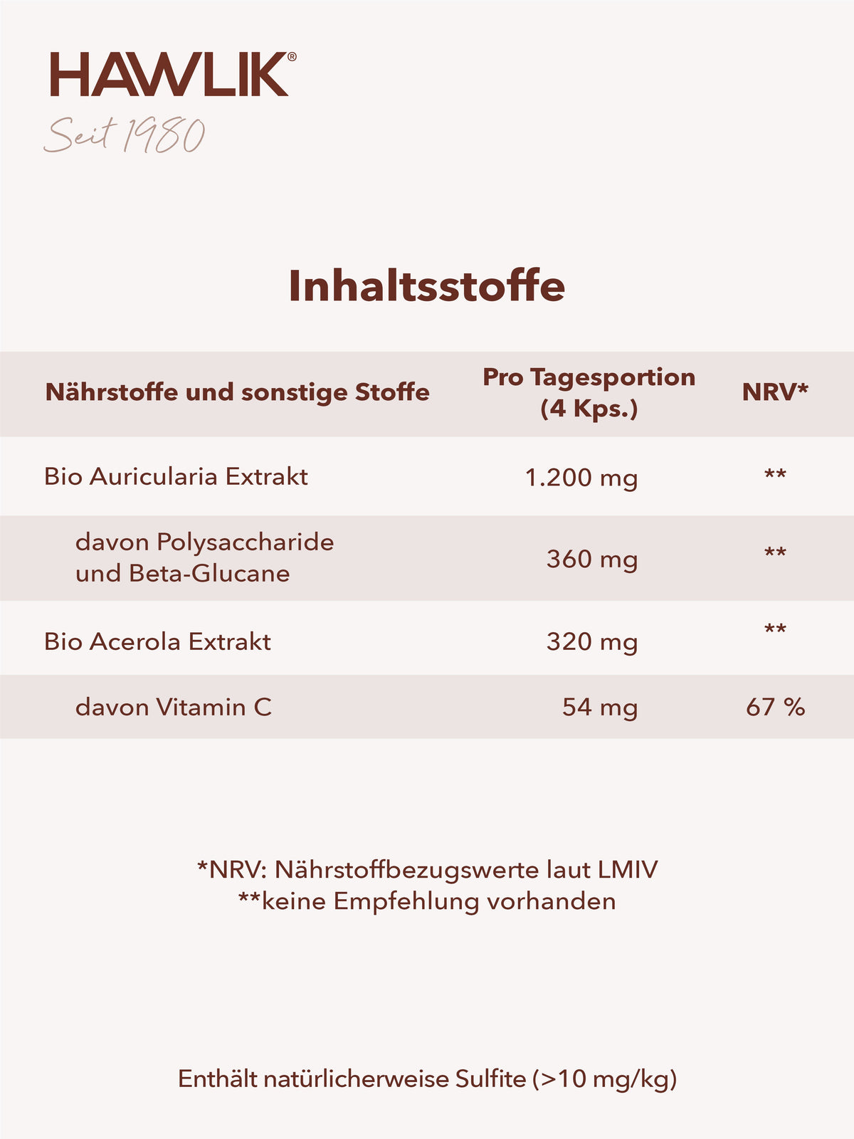 HAWLIK Auricularia Extrakt Kapseln (60 Stk)